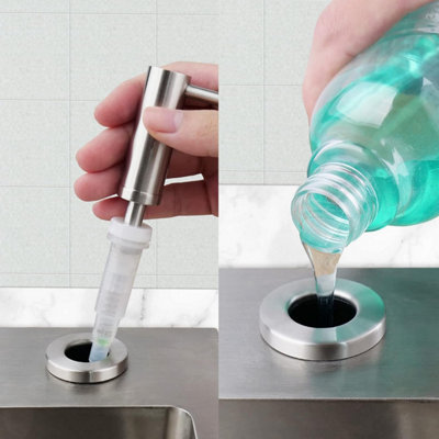 Built-in Soap Dispenser for Kitchen and Bathroom, with Stainless Steel ...