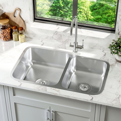 Built-in Stainless Steel Double Kitchen Sink 