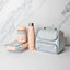 BUILT Lunch Bag Set - 8L Lunch Bag, Sleeved 1.05L Lunch Box with Cutlery,  490ml Food Flask, Pink Tagged Perfect Seal Bottle