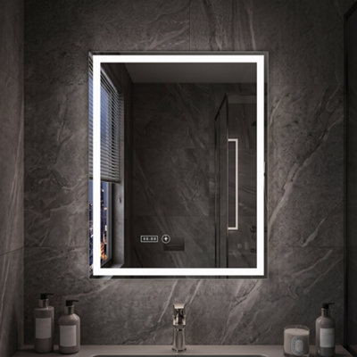 Built Right Bathroom Mirror with LED Lights, Dimmable Light Up Vanity ...