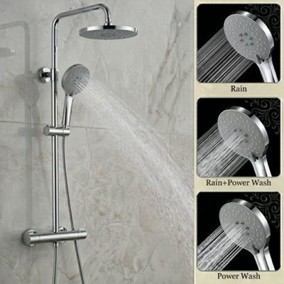 Built Right Complete Shower Set with Mixer, Rainfall Shower Head ...