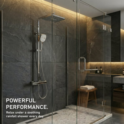 Built Right Complete Shower Set with Mixer, Rainfall Shower Head ...