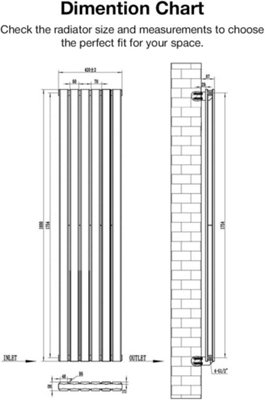 Built Right Designer Radiator Flat Panel Single Vertical Anthracite ...