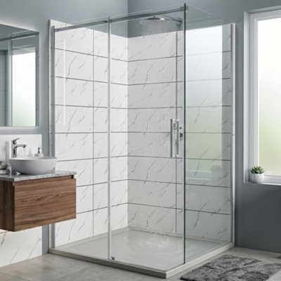 Built Right PVC Shower Wall Panels 0.6m x 2.4m Waterproof Bathroom Wall ...
