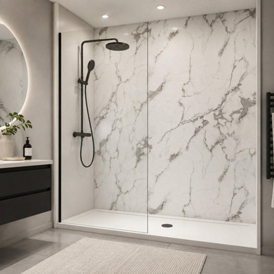 Built Right PVC Shower Wall Panels 1m x 2.4m Waterproof Bathroom Panels ...