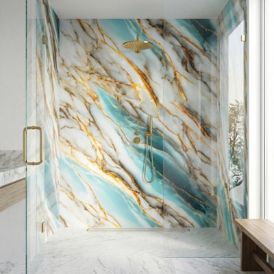 Built Right PVC Shower Wall Panels 1m x 2.4m Waterproof Bathroom Panels ...