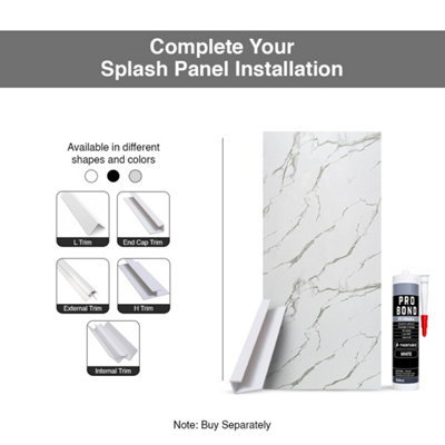 Built Right PVC Shower Wall Panels 1m x 2.4m Waterproof Bathroom Panels ...