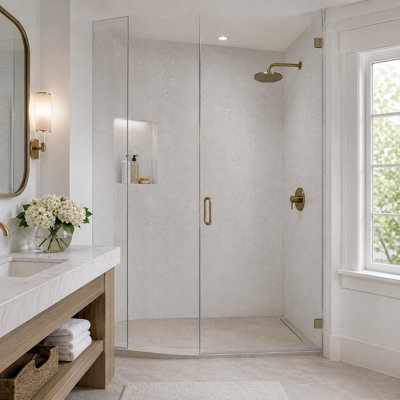 Built Right PVC Shower Wall Panels 1m x 2.4m Waterproof Bathroom Panels ...