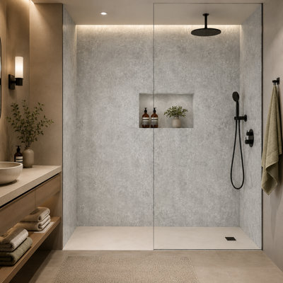Built Right PVC Shower Wall Panels 1m x 2.4m Waterproof Bathroom Wall ...