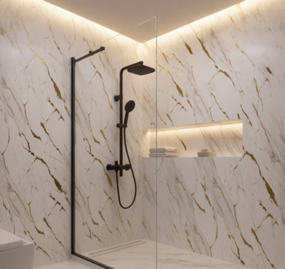 Built Right PVC Shower Wall Panels 1m x 2.4m Waterproof Bathroom Wall ...