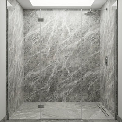 Built Right PVC Shower Wall Panels 1m x 2.4m Waterproof Bathroom Wall ...