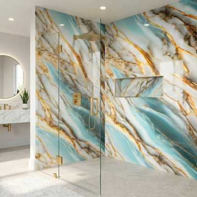 Built Right PVC Shower Wall Panels 1m x 2.4m Waterproof Bathroom Wall ...