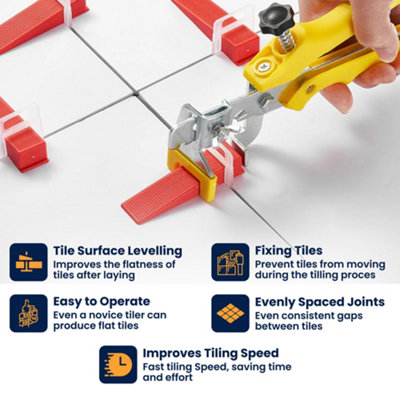 Built Right Tile Leveling System 401 PCS 300 1mm Tile Spacers 100 ...