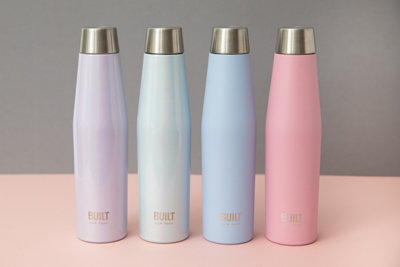 BUILT Stainless Steel Water Bottle Double Wall 500ml Sport Blue Gym ...
