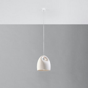 Bukano Ceramic White 1 Light Classic Pendant Ceiling Light