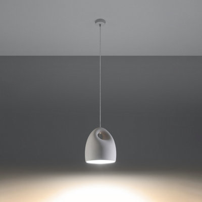 Bukano Ceramic White 1 Light Classic Pendant Ceiling Light