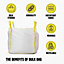Bulk Builders Bag One Tonne Builders Bag  Heavy Duty Garden Waste Bag Lifting Handles (12 Pack)