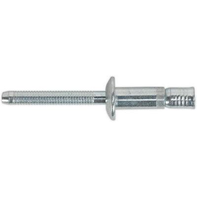 Bulk Pack of 100 Zinc Plated Structural Steel Rivets - 6.3mm x 32mm Compression Pins