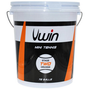 Bulk Pack Tennis Ball Bucket - 72x Stage 2 Orange Training Balls - Premium Court