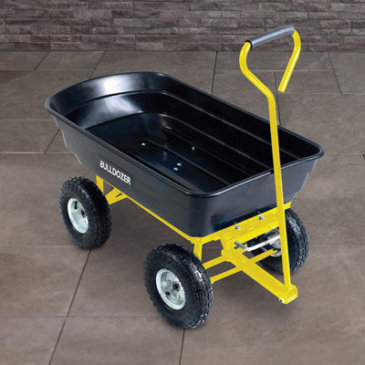 BULLDOZER 200kg Garden Dump Trolley Heavy Duty Polyethylene Tub 75 Litre