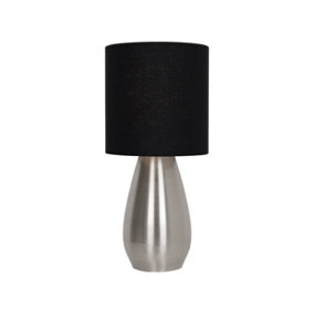 Bullet Touch Table Lamp Satin Nickel And Black