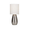 Bullet Touch Table Lamp Satin Nickel And White