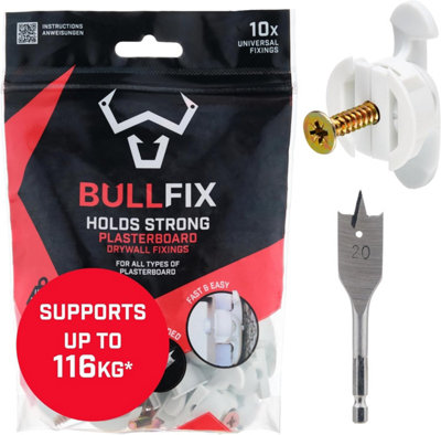 Bullfix Universal Heavy Duty Plasterboard Fixings - Starter Kit