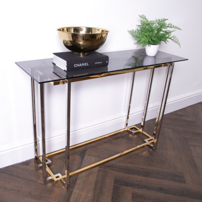 Bullion Gold/Silver Console Table