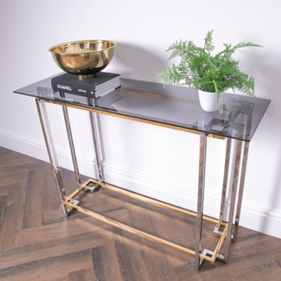 Bullion Gold/Silver Console Table