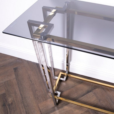 Bullion Gold/Silver Console Table