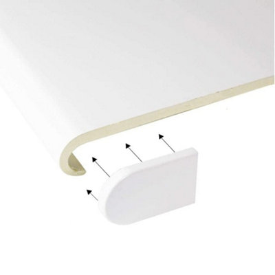 Bullnose Window Sill Cover Board Round Short End Cap(Pair)