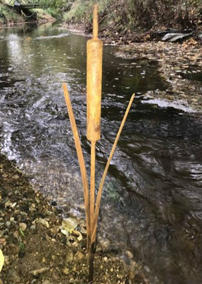 Bullrush Large Garden Art (Pack of 3) - Steel - H121.9 cm - Bare Metal ...