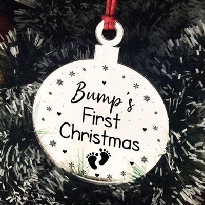 Bumps First Christmas Heart Decoration Acrylic Christmas Baubles - 3