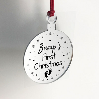 Bumps First Christmas Heart Decoration Acrylic Christmas Baubles - 4