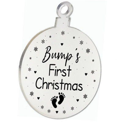 Bumps First Christmas Heart Decoration Acrylic Christmas Baubles - 5