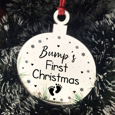 Bumps First Christmas Heart Decoration Acrylic Christmas Baubles - 6