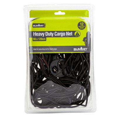 Bungee Cargo Net Heavy Duty 12 Hooks Strap Luggage Down 120cm x 90cm Black X 1