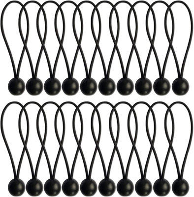Bungee Cords Set of 20 Pieces 8 Inch Multifunctional Bungee Straps Reusable Elastic Tarp Rope Ties Heavy Duty Durable Construction