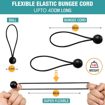 Bungee Cords Set of 20 Pieces 8 Inch Multifunctional Bungee Straps Reusable Elastic Tarp Rope Ties Heavy Duty Durable Construction