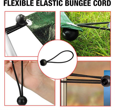 Bungee Cords Set of 20 Pieces 8 Inch Multifunctional Bungee Straps Reusable Elastic Tarp Rope Ties Heavy Duty Durable Construction - 3