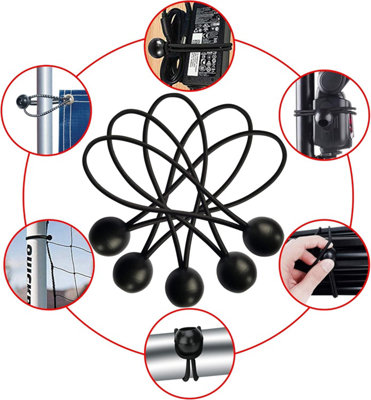 Bungee Cords Set of 20 Pieces 8 Inch Multifunctional Bungee Straps Reusable Elastic Tarp Rope Ties Heavy Duty Durable Construction - 4