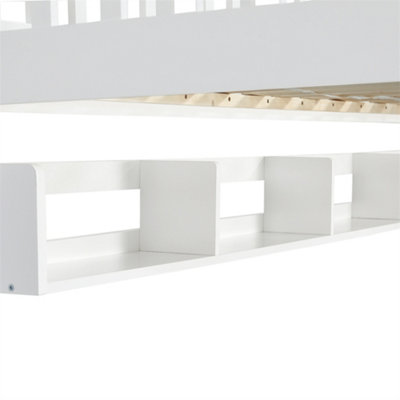 Buy Bunk Bed, 3FT Solid Pine Wood Single Bed Frame for Children, Under ...
