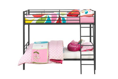 Bunk Bed Convertible Metal Black, Single