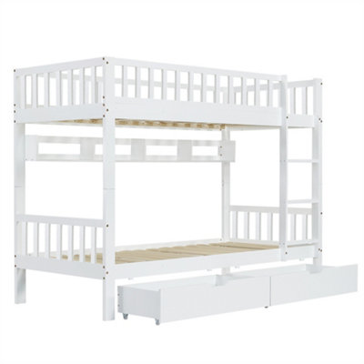 Bunk Bed, Kids Children, 3FT Solid Pine Wood Single Bed Frame & under ...