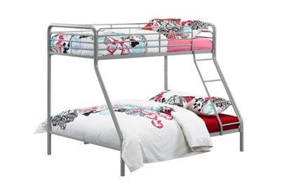 Bunk Bed Metal Silvergrey, Single/Double