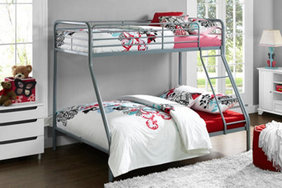 Bunk Bed Metal Silvergrey Single Double