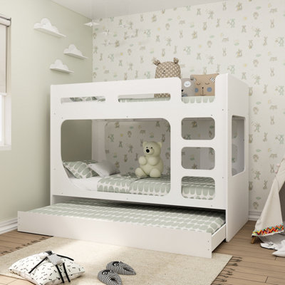 Bunk Bed with pull out under bed POD White