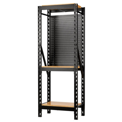 BUNKER 17 Piece Modular 3 Tier Racking with Hardwood Shelving and Pegboards, 750mm 27892