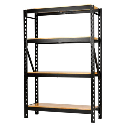 BUNKER 18 Piece Modular 4 Tier Racking with Hardwood Shelving, 1500mm 27976