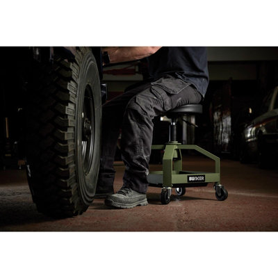 BUNKER Heavy Duty Work Stool,Pneumatic Height Adjustment 580,780mm,360 ...